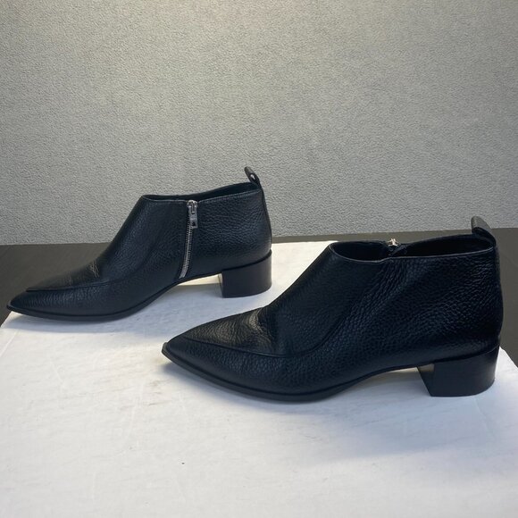 Everlane The Boss Bootie Italian Pebbled Leather Ankle Black Women's Size 10,Zip - Picture 1 of 16